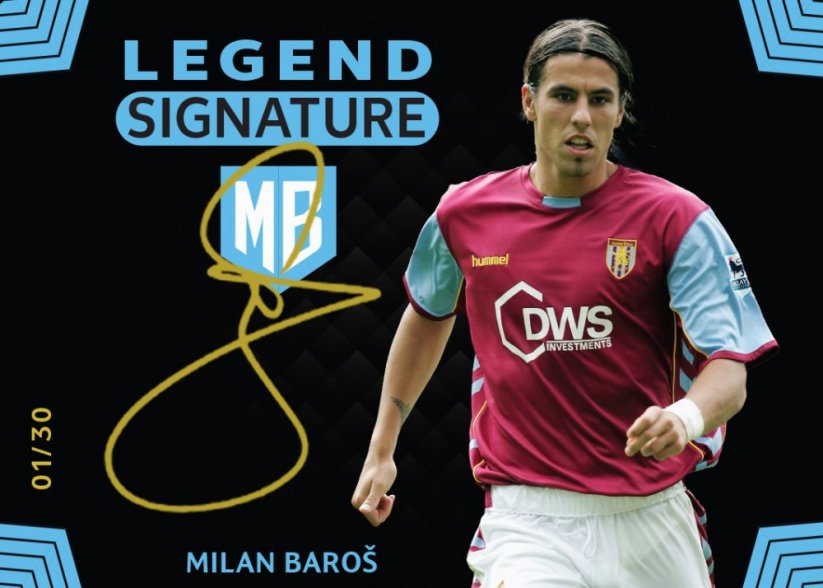 Milan Baroš x/30 vlastnoruční podpis Aston Villa