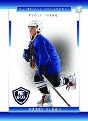 hokejová kartička treasure v modro bílém provedení
