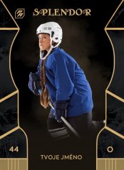 černo zlatá sportovní kartička s vlastní fotkou hokejisty