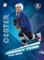 hokejová kartička canada v modrém designu a velkým nápisem hockey team