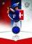 baseballová kartička s vloženým kusem dresu se slovenskou vlajkou na pozadí
