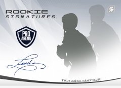 hokejová kartička rookie signature se dvěmi fotkami a autentickým podpisem hokejisty