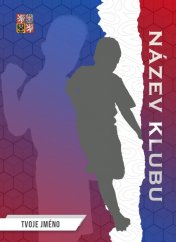 fotbalová kartička s dvěmi fotkami fotbalisty v barevném provedení