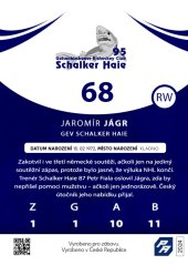 Fun karta Jaromír Jágr Schalker- SIlver