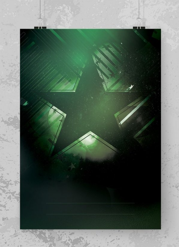 Plakát STAR GREEN - Velikost: A3