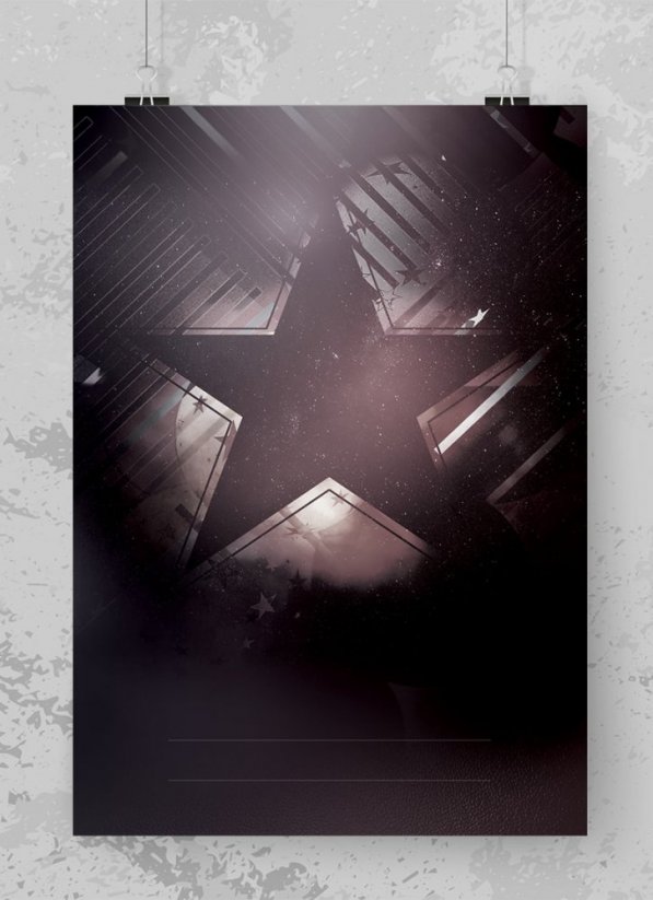Plakát STAR GREY - Velikost: A3