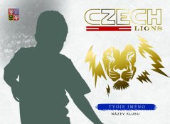 fotbalová kartička se zlatou hlavou lva symbol české republiky